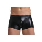 YurtMarketing 11T-Erkek İç Giyim-YurtMarketing Fantezi Deri Görünümlü Seksi Siyah Erkek Boxer - Fantezi Tanga TG274605 Siyah XL