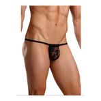 YurtMarketing 13T-Erkek Slip-Jockstrap-YurtMarketing Siyah Dantelli Erkek Iç Çamaşırı String Tanga TG27458 Siyah 4XL