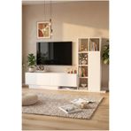 Yurudesign Blaze Tv Ünitesi Kapaklı Kitaplık Raf Beyaz BE1-W