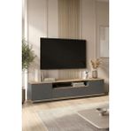 Yurudesign Future Tv Ünitesi Çam-Antrasit Modern Tasarım Suntalam 328 cm Genişlik 200 cm Yükseklik FR7-AA - Gri