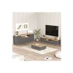 Yurudesign Future Tv Ünitesi Orta Sehpa Konsol 3'Lü Set Çam-Antrasit FR18-AA