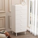 Yurudesign Luke Şifonyer 6 Çekmeceli Ahşap Ayaklı Beyaz LK5-W