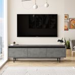Yurudesign Luvio Tv Ünitesi Sehpası Metal Ayaklı 160cm Beton-siyah Lv1-rl
