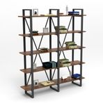 Yurudesign Marken E Ofis Kitaplık 5 Raflı Metal Ayaklı Barok