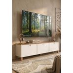 Yurudesign Nord Tv Ünitesi Sehpası 3 Kapaklı Ahşap Ayaklı 180CM Sepet-Beyaz Nd6-Sw
