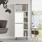 Yurudesign Ocean Ofis Klasör Dolabı Kitaplık 2 Kapaklı Metal Ayaklı Beyaz ON10B-W