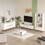 Yurudesign Ocean Tv Ünitesi Orta Sehpa Konsol Kitaplık 4'lü Set Beyaz On21-w