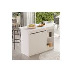Yurudesign Orren Ada Mutfak Yemek Masası 2 Kapaklı 120cm Beyaz OR2-W