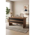 Yurudesign Vario A Barok-Antrasit Ofis Çalışma Masası 140 cm Ahşap Malzeme ile Dayanıklı Tasarım VO1-BA - Ceviz