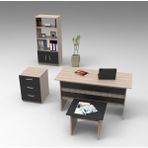 Yurudesign Vario ABCD Ofis Büro Masa Takımı 3 Renk VO11-OB - Meşe - Siyah