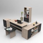 Yurudesign Vario ABCDF Ofis Büro Masa Takımı Meşe-Siyah VO15-OB