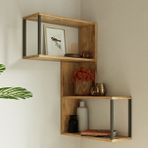 Yurudesign VG16-A Voyage Çam Köşe Duvar Rafı Kitaplık