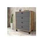 Yurudesign VL80-228 Vilamo Çam-Antrasit-Siyah Şifonyer