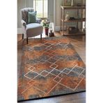 Yürük Home SOFTTEC YUMUŞAK DOKULU Dijital Baskılı TUVAL MODELİ LASTİKLİ HALI ÖRTÜSÜ(Süngersiz)