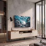 Yurupa 180 cm Tv Ünitesi Modern Tv Sehpası Valaris Kapaklı Ayaklı Ceviz-Kaşmir Vıs1-Cka - Ceviz - Bej - Renk