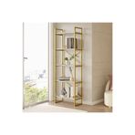 Yurupa Atlantis 175cm Gold Metal Kitaplık 5 Raflı Mermer Desen ATL3-GE