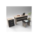 Yurupa Bega ABC Masa Sehpa Keson Ofis Büro Masa Takımı 3 Renk Meşe Siyah BEG9-OB
