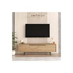 Yurupa Bohem Tv Ünitesi 160cm Tv Sehpası Metal Ayaklı Sepet Boh1-s Kahverengi