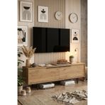 Yurupa Bohem Tv Ünitesi Sehpası Metal Ayaklı 160cm Sepet-Beyaz BOH1-SW