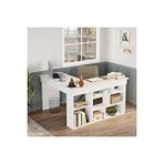 Yurupa Corner Kitaplık Raflı Çalışma Masası Çam-antrasit Cor5-w Beyaz