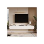 Yurupa Lumos 180 cm Oval Kapaklı Tv Ünitesi Modern Duvara Monte Tv Sehpası Beyaz Lum1-W