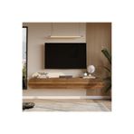 Yurupa Lumos 180 cm Oval Kapaklı Tv Ünitesi Modern Duvara Monte Tv Sehpası Ceviz LUM1-CE