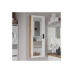 Yurupa Luna 4 Raflı Sürgülü Aynalı Banyo Dolabı Çok Amaçlı Dolap Atlantik Çam-Beyaz LUN1-AW