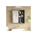 Yurupa Marble Aynalı Lavabo Üstü Banyo Dolabı Raflı Kapaklı 60CM Antrasit Mar1-An