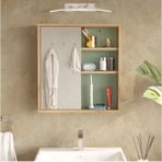 Yurupa Marble Aynalı Lavabo Üstü Banyo Dolabı Raflı Kapaklı 60CM Sepet-Ihlamur Yeşili Mar1-Sy - Su Yeşili