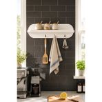 Yurupa Novion 60 cm Mutfak Düzenleyici Duvar Rafı 3 Askılı Beyaz NOV1-W