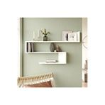 Yurupa Wall R10 Modern Duvar Rafı Kitaplık Wal10-w Beyaz