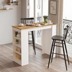 Yurupa Yurudesign Style Bar Masası Mutfak Yemek Masası Atlantik Çam-Beyaz ST1-AW