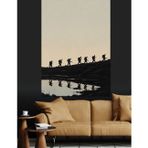 Yürüyen İnsan Silüetleri Manzara Dekoratif Kanvas - Mdf Ahşap Tablo