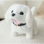 Yürüyen ve Havlayan Peluş Köpek - Beyaz