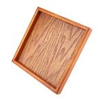 Yusat Küçük Ahşap Tepsi, Kare Masif Ahşap Çay Tepsisi Kahve Suşi Atıştırmalıkları Cafe Restaurant için Servis Tabağı (12,5 * 12,5 cm) (18 * 18 cm)