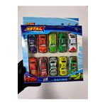 yuselbebe Erkek Çocuk Oyuncak 10'LU Metal Araba Set Yarış Arabası İtfaiye Taxi Polis Jandarma Araç Set 22x25CM
