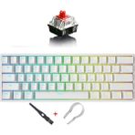 Yusoft Leaven K620 Rgb 61 Tuş Kablolu Hot Swappable Mekanik Klavye - Beyaz - Gold