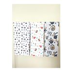 Yusra 100x120cm 3'lü SET Çok amaçlı Bebek battaniyesi Kundak örtüsü Emzirme örtüsü Tek Kat Pazen Kumaş