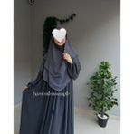 Yüsra Collection Ayrobin Elbise ve Kısa Sufle 2’li Takım - Füme - Standart