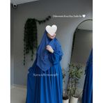 Yüsra Collection Ayrobin Elbise ve Kısa Sufle 2’li Takım - İndigo Mavi - Standart