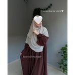 Yüsra Collection Ayrobin Elbise ve Kısa Sufle 2’li Takım Kombin - Acı Kahve - Bej - Standart
