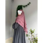 Yüsra Collection Ayrobin Elbise ve Kısa Sufle 2’li Takım Kombin - Antrasit - Gülkurusu - Standart