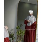 Yüsra Collection Ayrobin Elbise ve Kısa Sufle 2’li Takım Kombin - Kiremit - Bej - Standart