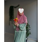 Yüsra Collection Ayrobin Elbise ve Kısa Sufle 2’li Takım Kombin - Mint Yeşili - Pudra - Standart