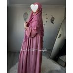 Yüsra Collection Ayrobin Elbise ve Kısa Sufle 2’li Takım - Pudra - Standart