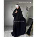 Yüsra Collection Ayrobin Elbise ve Kısa Sufle 2’li Takım - Siyah - Standart