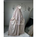 Yüsra Collection Ayrobin Elbise ve Uzun Sufle 2’li Takım - Bej - Standart