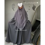 Yüsra Collection Ayrobin Elbise ve Uzun Sufle 2’li Takım - Gri - Standart