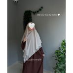 Yüsra Collection Ayrobin Elbise ve Uzun Sufle 2’li Takım Kombin - Acı Kahve - Bej - Standart