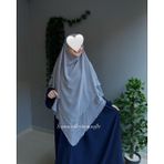 Yüsra Collection Ayrobin Elbise ve Uzun Sufle 2’li Takım Kombin - Lacivert - Açık Gri - Standart
